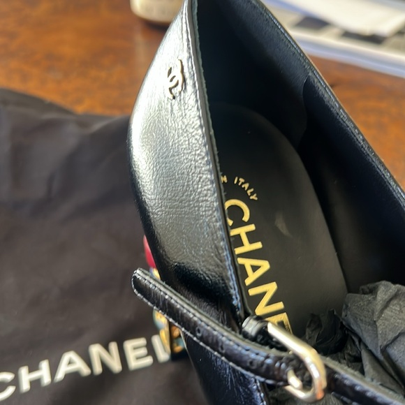 Chanel Mary Janes leather and metal heel with ribbon 39.5IT - Picture 12 of 12